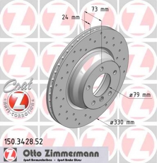 150.3428.52 Otto Zimmermann GmbH Диск гальмівний