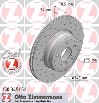 150.3451.52 Otto Zimmermann GmbH Диск гальмівний