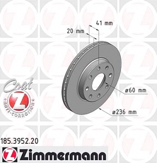 185.3952.20 Otto Zimmermann GmbH Диск гальмівний