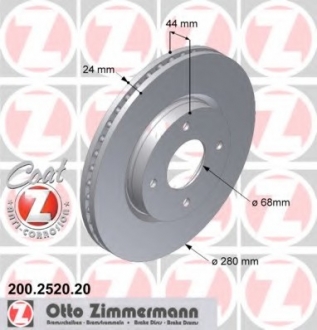 200.2520.20 Otto Zimmermann GmbH Диск гальмівний