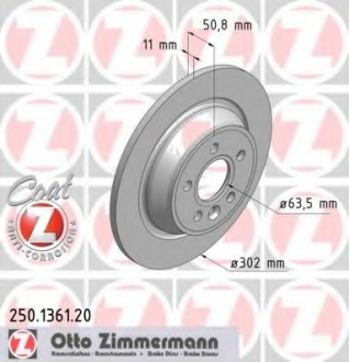 250.1361.20 Otto Zimmermann GmbH Диск тормозной COAT Z