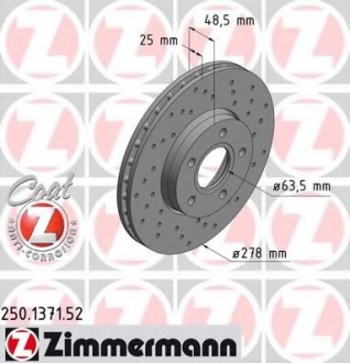 250.1371.52 Otto Zimmermann GmbH Диск гальмівний