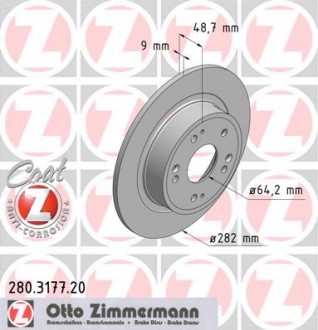 280.3177.20 Otto Zimmermann GmbH Диск гальмівний