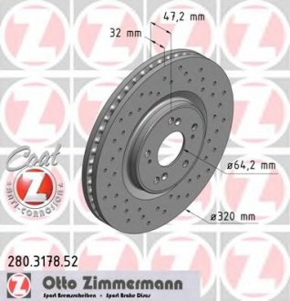 280.3178.52 Otto Zimmermann GmbH Диск гальмівний