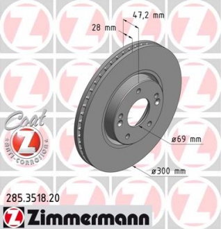 285.3518.20 Otto Zimmermann GmbH Диск гальмівний