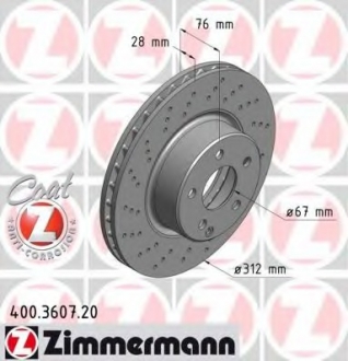 400.3607.20 Otto Zimmermann GmbH Диск гальмівний