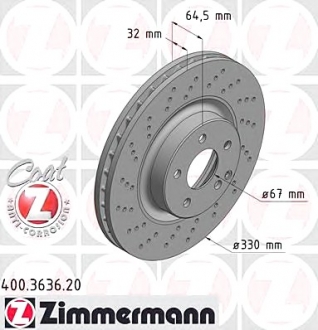 400.3636.20 Otto Zimmermann GmbH Диск гальмівний