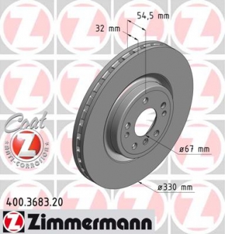 400.3683.20 Otto Zimmermann GmbH Диск тормозной