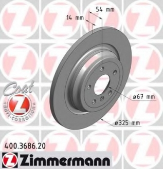 400.3686.20 Otto Zimmermann GmbH Диск тормозной Coat Z