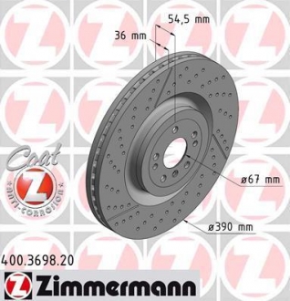 400.3698.20 Otto Zimmermann GmbH Диск гальмівний