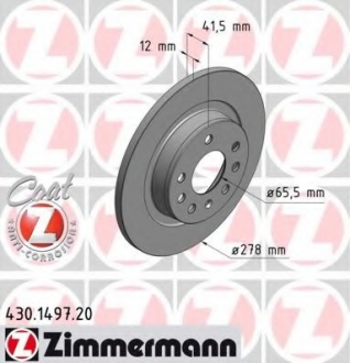 430.1497.20 Otto Zimmermann GmbH Диск гальмівний