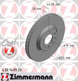 430.1499.20 Otto Zimmermann GmbH Диск гальмівний