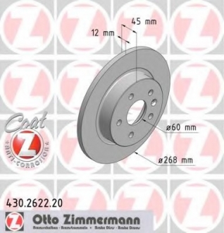 430.2622.20 Otto Zimmermann GmbH Диск гальмівний
