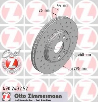 470.2432.52 Otto Zimmermann GmbH Диск гальмівний