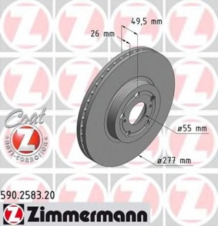 590.2583.20 Otto Zimmermann GmbH Диск гальмівний