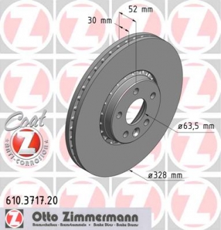 610.3717.20 Otto Zimmermann GmbH Диск гальмівний