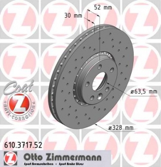 610.3717.52 Otto Zimmermann GmbH Диск гальмівний