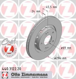 440312220 Otto Zimmermann GmbH Гальмівний диск