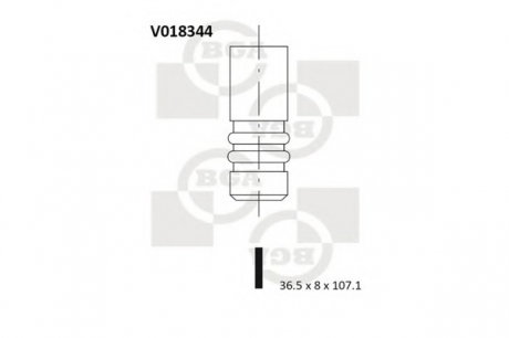 V018344 BGA  Клапан впуск. Sierra/Mondeo -00 1.8D (36.5x8x107.1)