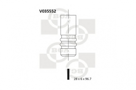 V035552 BGA  Клапан випуск. ESCORT/MONDEO/FIESTA 1.8/2.0i  92-00