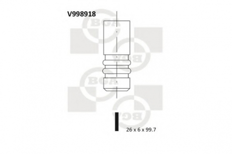 V998918 BGA  Клапан впуск. Fiesta/Mazda 2 02- 1.25i