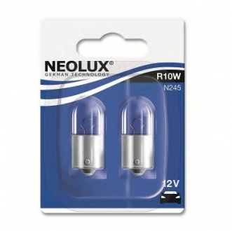 N245-02B NEOLUX Лампа допоміжн. освітлення R10W 12V 10W ВА15s(blister 2шт) (вир-во Neolux)