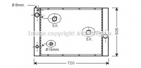 BWA 2285 AVA Cooling Systems Радіатор охолодження двигуна BMW 5e60 AT AC+ 02>10 (BWA2285) AVA