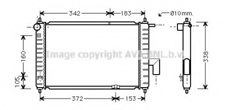 DWA2046 AVA Cooling Systems Радиатор охлаждения Матиз (2000-) (алюм-паяный) (пр-во NISSENS) AVA