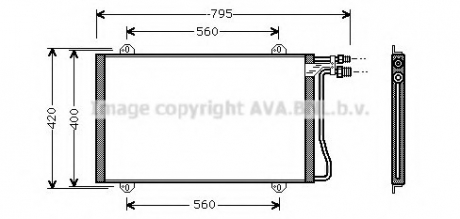 MS 5219 AVA Cooling Systems Конденсор кондиціонера MB SPRINT W901 MT/AT 95- (Ava)