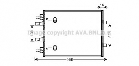 OL 5480 AVA Cooling Systems Радиатор кондиционера NISSAN; OPEL; RENAULT (пр-во AVA)