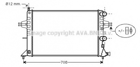 OLA 2255 AVA Cooling Systems Радиатор охлаждения двигателя ASTRAG 1.2/16V MT +AC 98- (Ava)