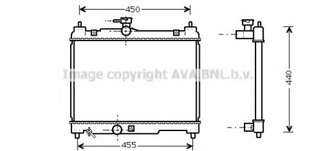 TOA 2251 AVA Cooling Systems Радіатор охлаждения двигателя Toyota Yaris (99-05) 1,0i 1,3i MT (TOA2251) AVA