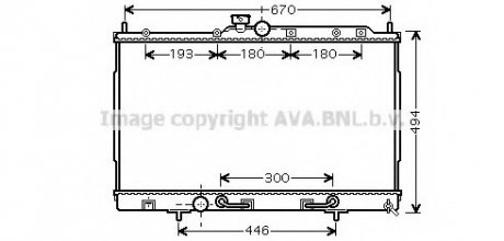 MT 2197 AVA Cooling Systems Радиатор охлаждения двигателя MITSUBISHI OUTLANDER (2002) 2.0 (Ava)