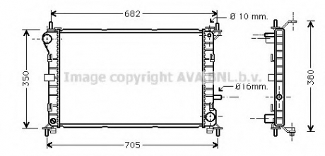 FD 2264 AVA Cooling Systems Радиатор охлаждения двигателя FOCUS 14/6/8 MT +AC 98-05 (Ava)