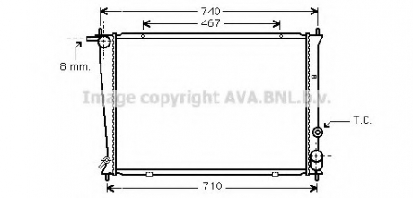 HYA 2049 AVA Cooling Systems Радіатор охлаждения двигателя Hyundai H100 H-1 2,5D 00>04, 04>07 MT AC+/-