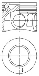 41072620 Kolbenschmidt  Поршень з кільцями PSA/FORD/FIAT 86.5 2.2HDI/2.2TDCI PGFA/PGFB/QVFA/QWFA (вир-во KS)