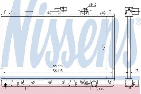 62830 Nissens Радиатор охлаждения двигателя MITSUBISHI Galant VI (E3_A) (пр-во Nissens)