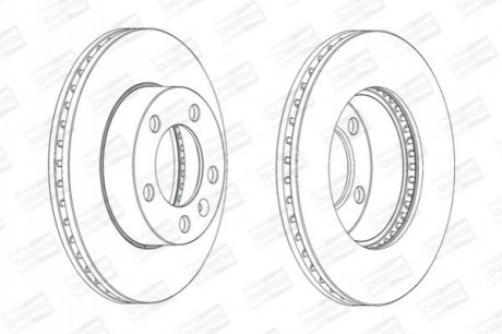 Диск тормозной RENAULT MASTER III 2.3DCI 2010- передн. (пр-во CHAMPION) 562713CH-1