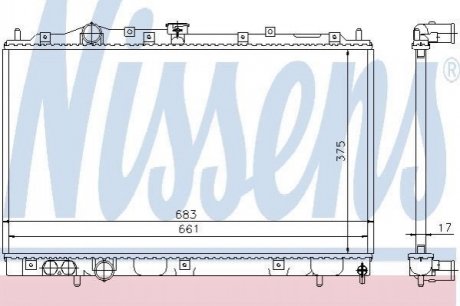 628591 Nissens Радиатор охлаждения MITSUBISHI LANCER (CJ, CP) (96-) (пр-во Nissens)