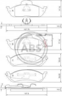 37198 A.B.S  Колодка торм. диск. MB ML230/ML270CDi/ML320 передн. (пр-во ABS)