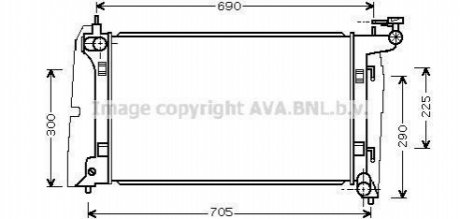 TO2323 AVA Cooling Systems Радиатор охлаждения TOYOTA COROLLA (E12, E13) (01-) (пр-во AVA)