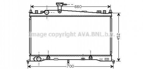 MZ2161 AVA Cooling Systems Радіатор охолодження двигуна MAZDA 6 18/20 AT+-AC 02- (Ava)