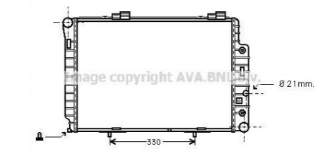 MSA2174 AVA Cooling Systems Радиатор охлаждения двигателя MB W202(C) MT/AT +AC 96- (Ava)