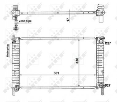 56134 NRF Радиатор охлаждения двигателя FORD Fiesta 01- (пр-во NRF)