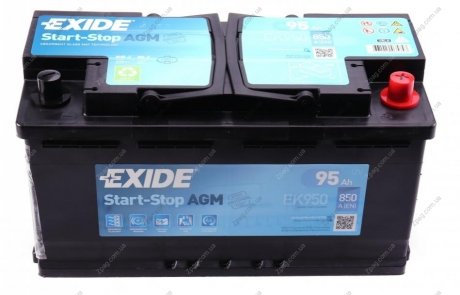 EK950 Exide Аккумулятор 95Ah-12v Exide AGM (353х175х190),R,EN850
