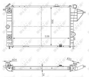 513508A NRF Радіатор охолодження двигуна OPEL VECTRA (вир-во NRF)