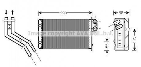 RT6227 AVA Cooling Systems Радиатор отопителя RENAULT SCENIC I (96-) (пр-во AVA)