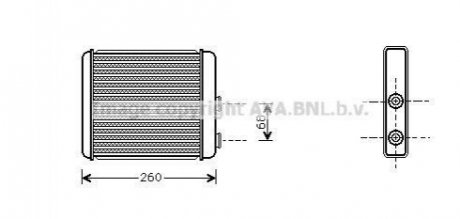 OL6259 AVA Cooling Systems Радиатор отопителя ASTRA G/ZAFIRA -AC 97-05 (Ava)