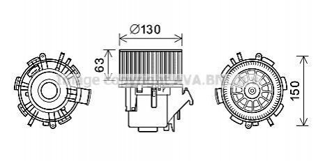 RT8599 AVA Cooling Systems Вентилятор салона OPEL, Nissan (пр-во AVA)