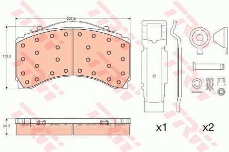 GDB5110 TRW Комплект гальмівних колодок, дискове гальмо